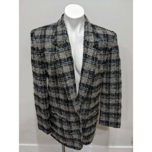 Vintage Pendleton Womens Size 12 Tweed Blazer Plaid Virgin Wool Single Breasted